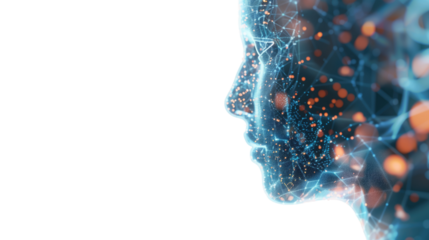 Digital head on a transparent background
