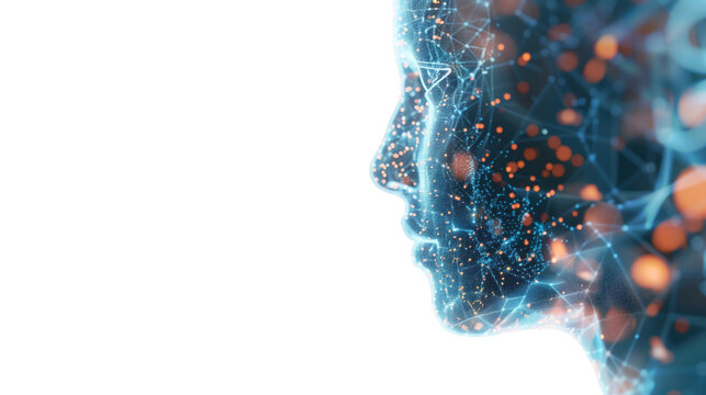 Digital head on a transparent background