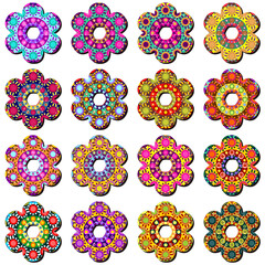 scrapbook flowers on white background art decor scrap object illustration design