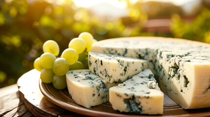 blue cheese and grapes