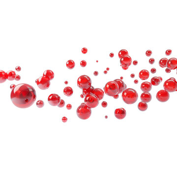 Red Bubbles Isolated Transparent, Generative AI