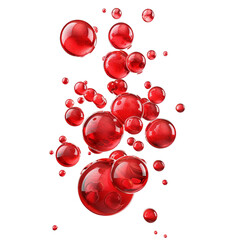 Red Bubbles Isolated Transparent, Generative AI