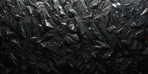 black background with intricate dark black frozen ice texture pattern