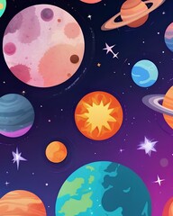 A portrait of planets in space