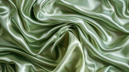 Obraz premium Top view of pale green silk drapes