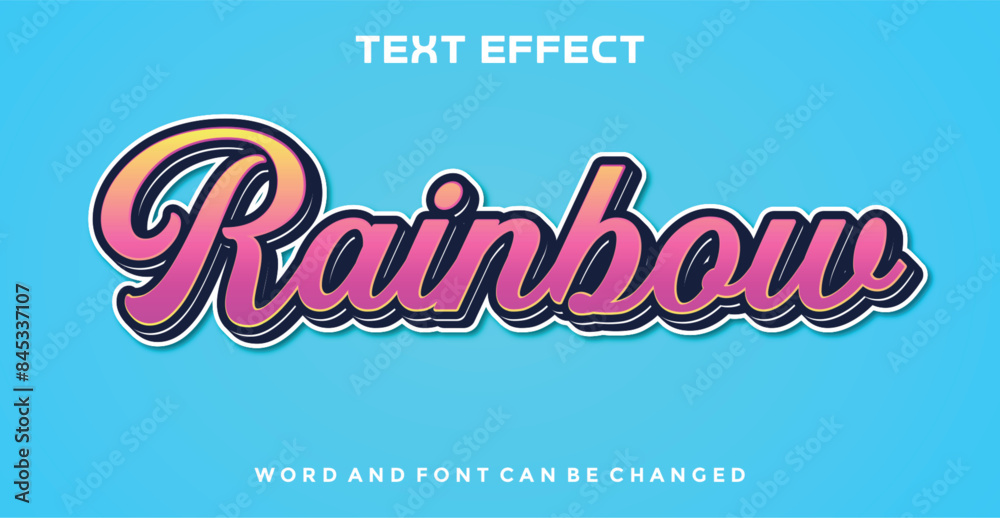 Wall mural Rainbow editable text effect