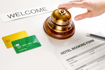 booking form for hotel room reservation white background