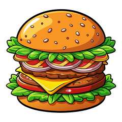 Burger food vector illustration