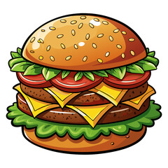Burger food vector illustration