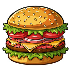 Burger food vector illustration