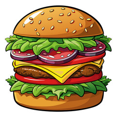 Burger food vector illustration