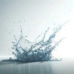 Hyper-Realistic Image of a Flowing Water Wave on a Plain White Background