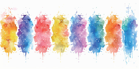 Fototapeta premium hand draw watercolor shapes brushes on white background. watercolor splashingr Artwork