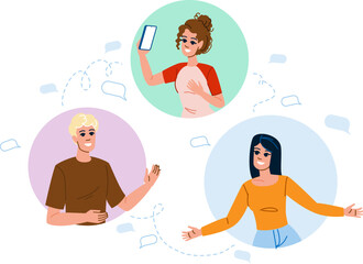 online remote collaboration vector. team laptop, work video, meeting conference online remote collaboration character. people flat cartoon illustration