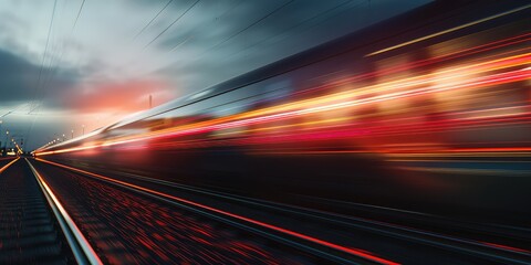 Obraz premium train was speeding towards its destination