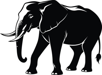 Elephant Silhouette Vector Artwork Design