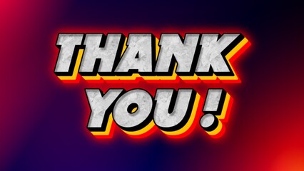 3D Thank you Greeting card poster 