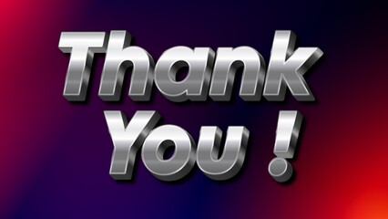 3D Thank you Greeting card poster 