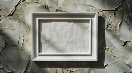White frame on textured background with clipping path