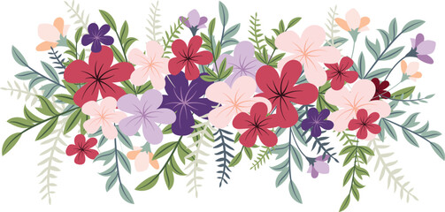 Fototapeta premium Abstract flower background vector design floral border frame