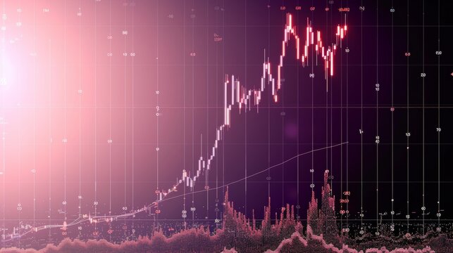 flat graphic stock chart moving up and down and then going straight up