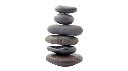 Tranquil Tower: Stacked Smooth Stones Symbolizing Mindfulness and the Art of Meditation