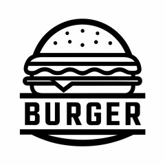 Minimalist Burger Logo vector art illustration 