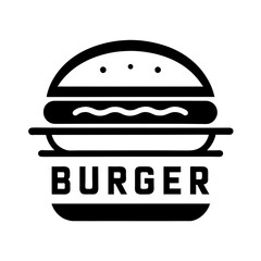 Minimalist Burger Logo vector art illustration 