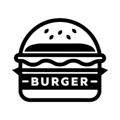 Minimalist Burger Logo vector art illustration 