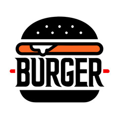 Minimalist Burger Logo vector art illustration 