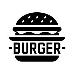 Minimalist Burger Logo vector art illustration 