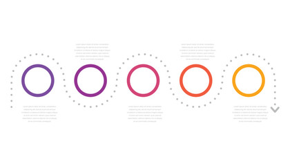 Timeline journey infographic with five steps