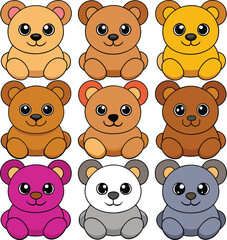 Cute bears kawaii vector design