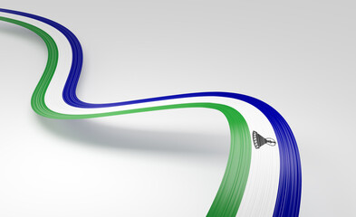 3d Flag Of Lesotho 3d Wavy Shiny Lesotho Ribbon Flag Isolated On White Background 3d Illustration