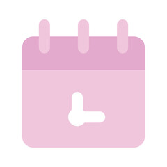 Calendar with clock, concept icon of timetable in modern style