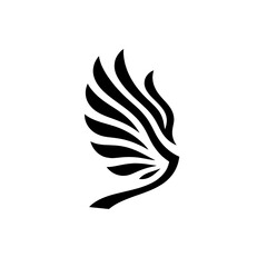 Silhouette bird wings vector illustration png