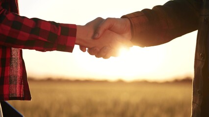 handshake farmers business contract. agriculture business farm concept. handshake business contract...