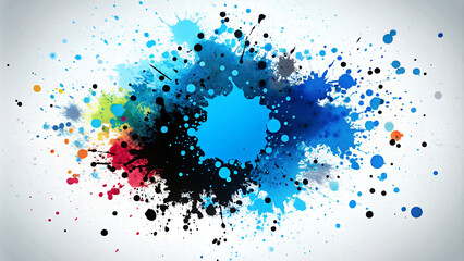 Colorful abstract background with splatter particles colors