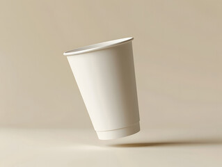 Levitating paper cup mockup