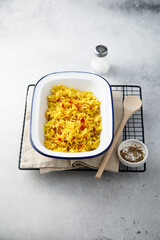 Spicy vegan rice with vegetables