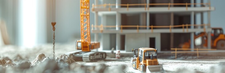 Building Under Construction with Cranes and Machinery, Architectural Modeling Challenges