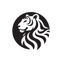 Tiger silhouette logo design, silhouette vector animal