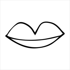 The vector element of the eye lips is a black and white image. Posters, posters, patterns.the face is female.