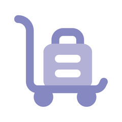 Luggage cart, parcel trolley vector design isolated on white background, dolly icon