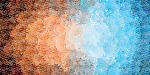 vector brush stroke rounded mosaic style concept wall mural blended abstract layered shadow bright and pale rainbow color tone  © zdesignworks