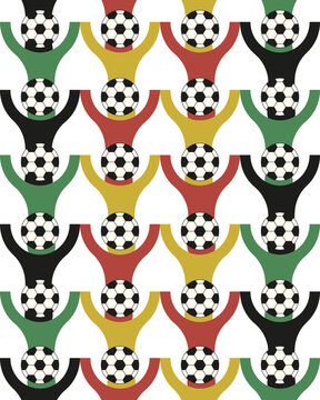 Abstract football  2024 seamless pattern design isolated transparent background. Boho Groovy soccer pattern isoated white. Abstrcation retro vector aesthetic can used t-shirt, fabric, pillow print