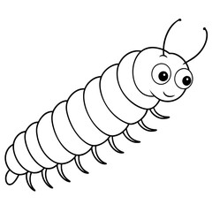 Caterpilla line art vector illustration