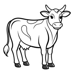 cow line art vector for coloring book svg