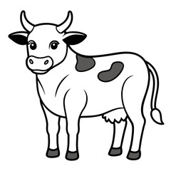 cow line art vector for coloring book svg
