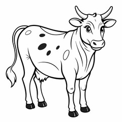 cow line art vector for coloring book svg